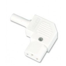 White 240V Mains Electric 90 Degree IEC C13 Power Plug